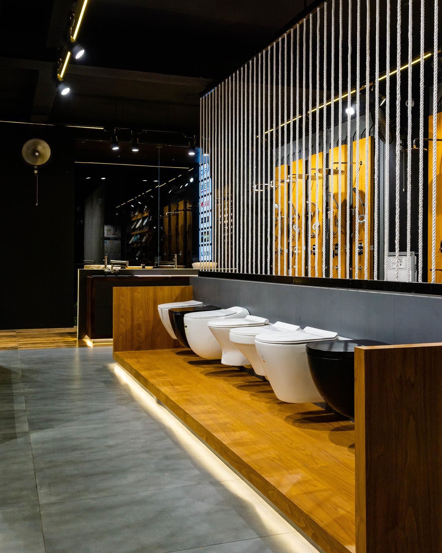 Amze Homes commercial showroom — sanitary display